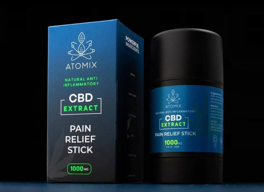 Atomix 1000mg CBD roll-on balm — premium hemp-derived topical